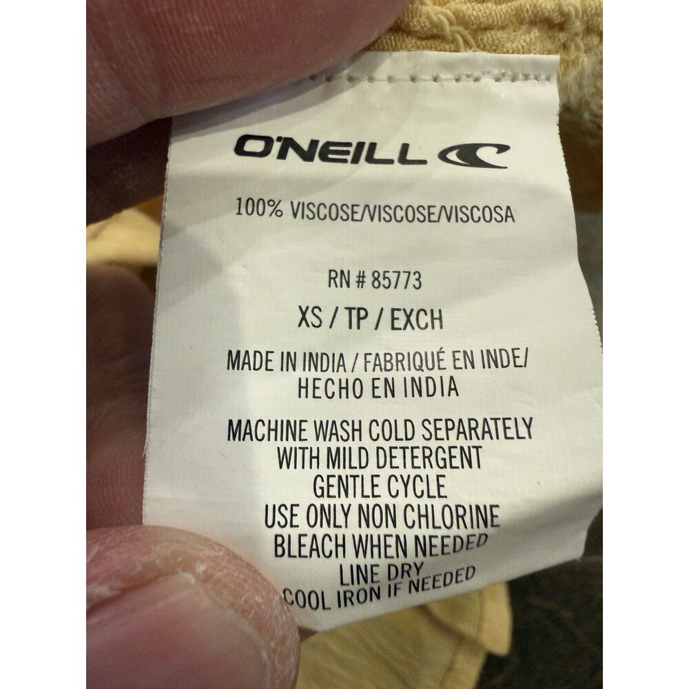 ONeill Womens Yellow Dallas Sleeveless Dress 100% Viscose Size XS NWT New $55 - Picture 6 of 9